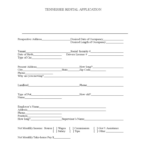 Tennessee Rental Application Form Free Download