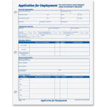 TOPS Employment Application Forms 50 Sheet s Gummed 8 1 2 X 11